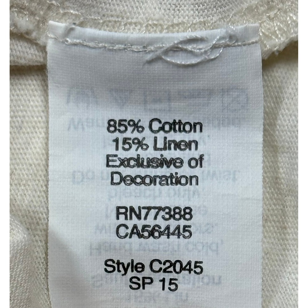 Madewell 1937‎ Embroidered Cotton Linen Blend Top Cream Size Medium - Picture 6 of 9